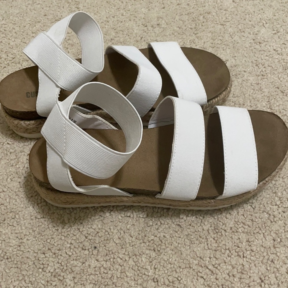 White platform sandals